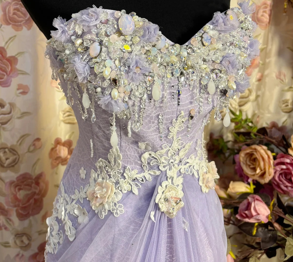 Lilac Strapless Prom Dresses Long Evening Party Dress fg7344