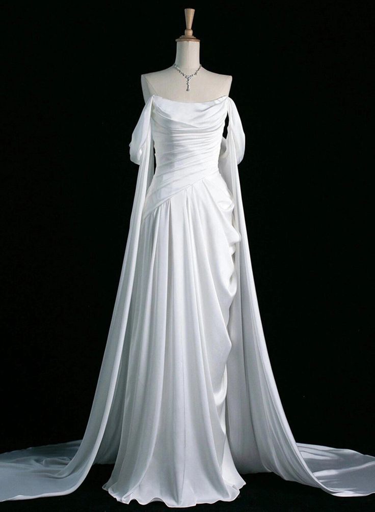 Elegant Satin Prom Dress, Draped Bodice Formal Evening Dress fg7212