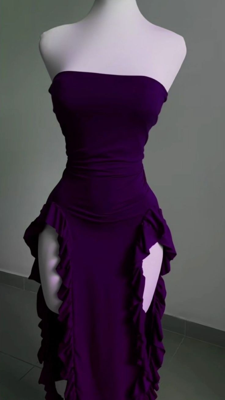 Strapless Sheath Midi Length Ruffle Prom Dress Sexy Evening Dress fg7107