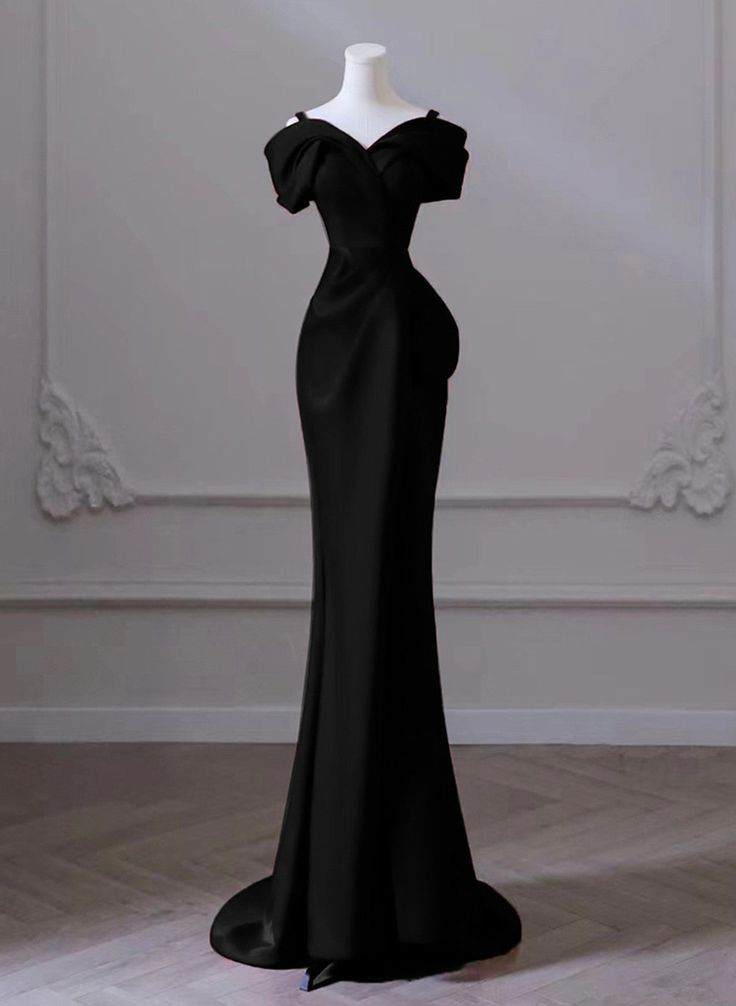 Mermaid Sweetheart Off Shoulder Prom Dress, Satin Evening Dress fg7115