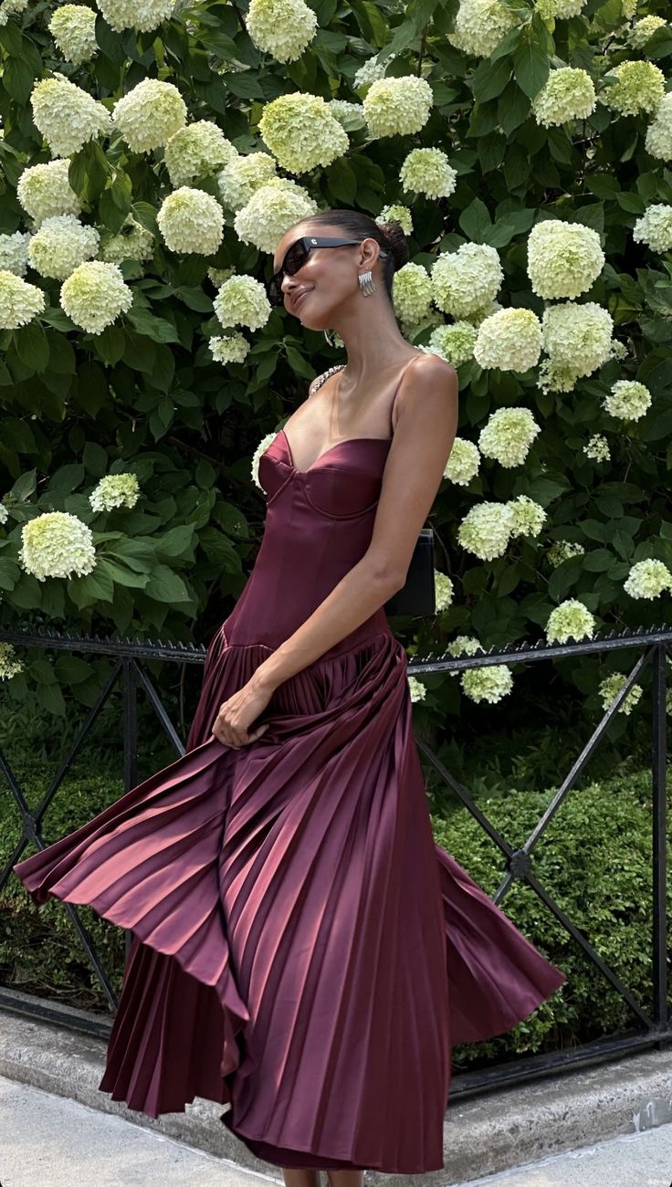 Burgundy Spaghetti Straps A-Line Long Party Dress Birthday Outfits fg7248
