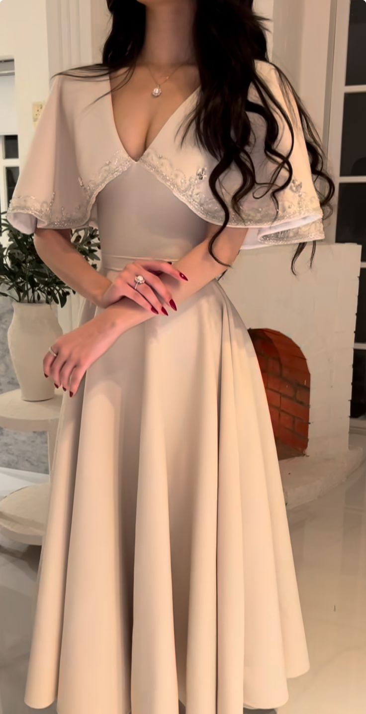 Elegant A line Prom Dress,Ivory Evening Dress Formal Prom Gown fg7282