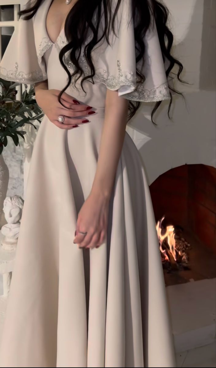Elegant A line Prom Dress,Ivory Evening Dress Formal Prom Gown fg7282