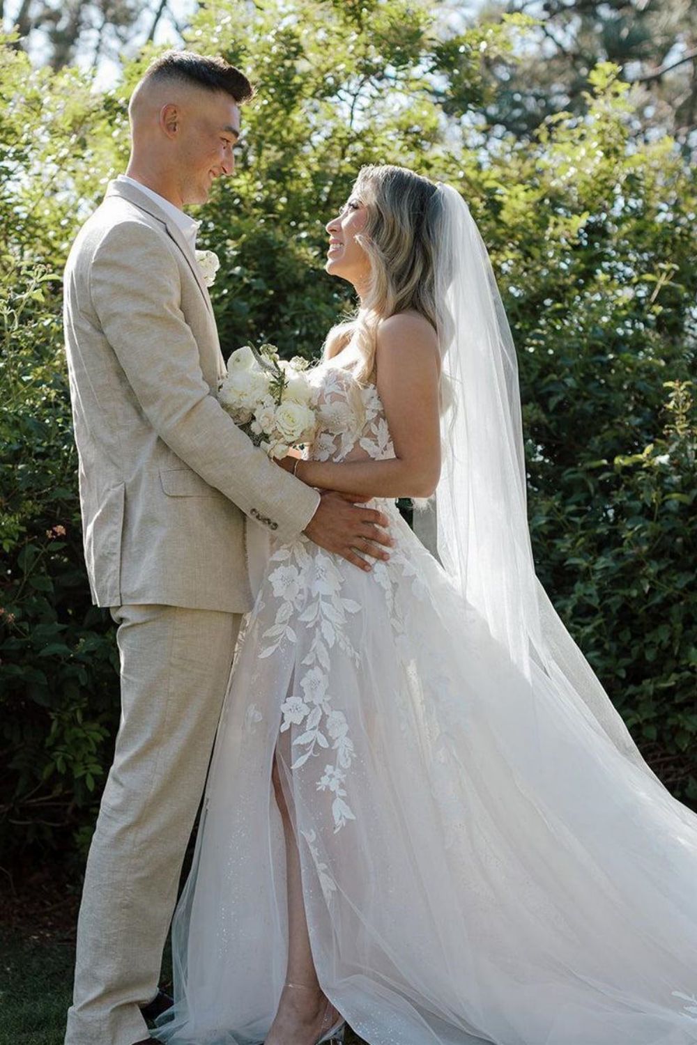 Gorgeous A Line Sweetheart White Long Bridal Dress with Appliques