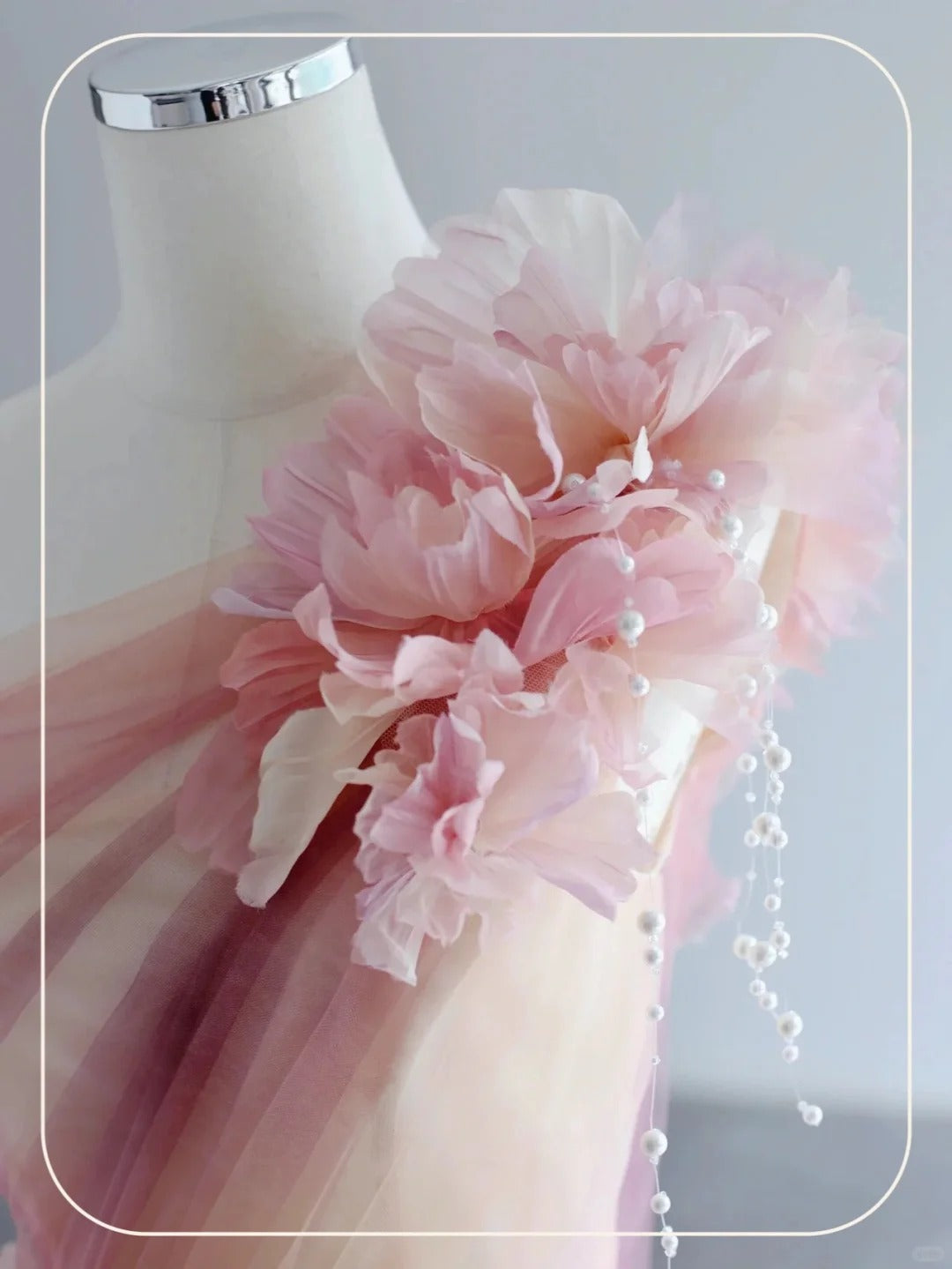Elegant Formal Dress with 3D Flowers, A-Line Evening Party Dress fg7527