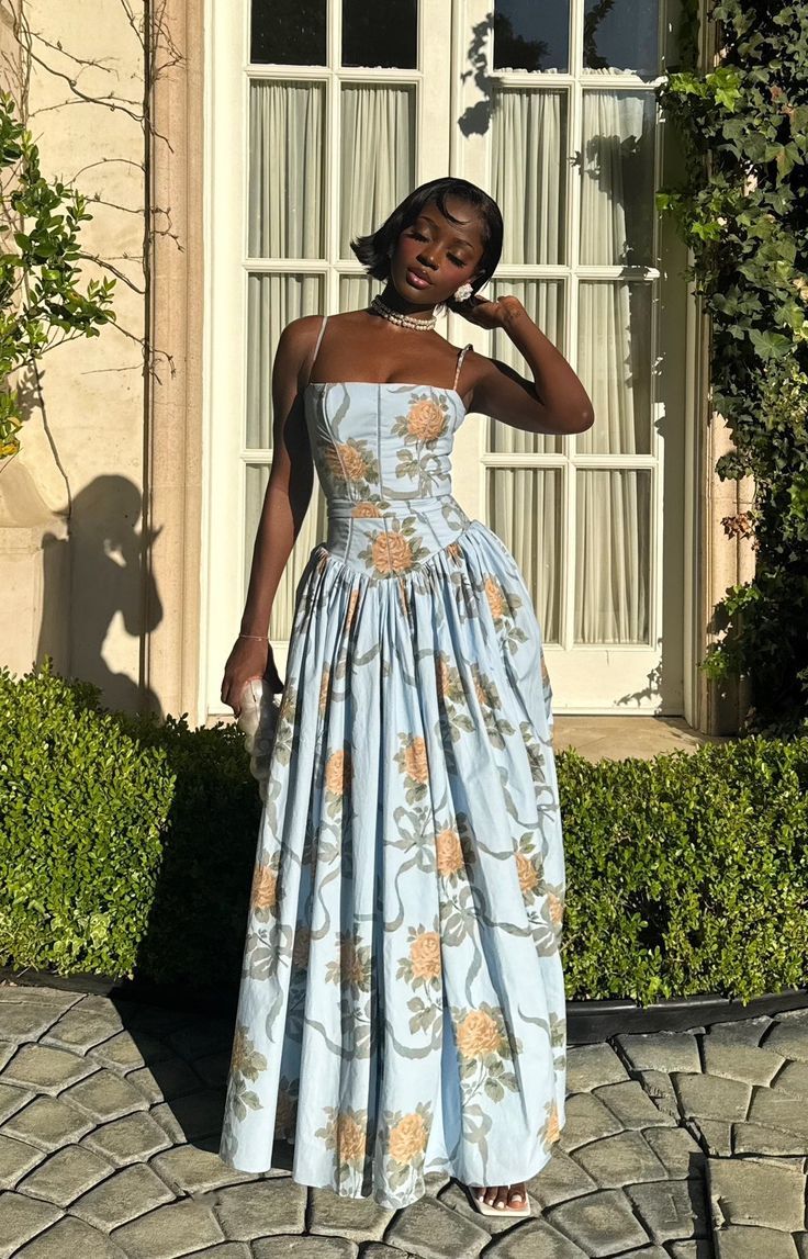 Elegant Printed Long Dress Women Square Neck A-line Robe Beach Holiday Style Long Party Dress fg8120