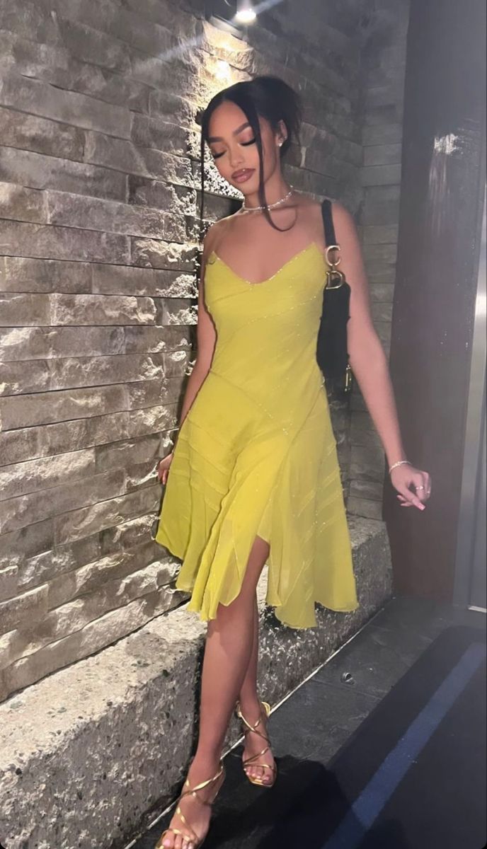Sexy Women Dress New V Neck Yellow Evening Party Dresses fg7788