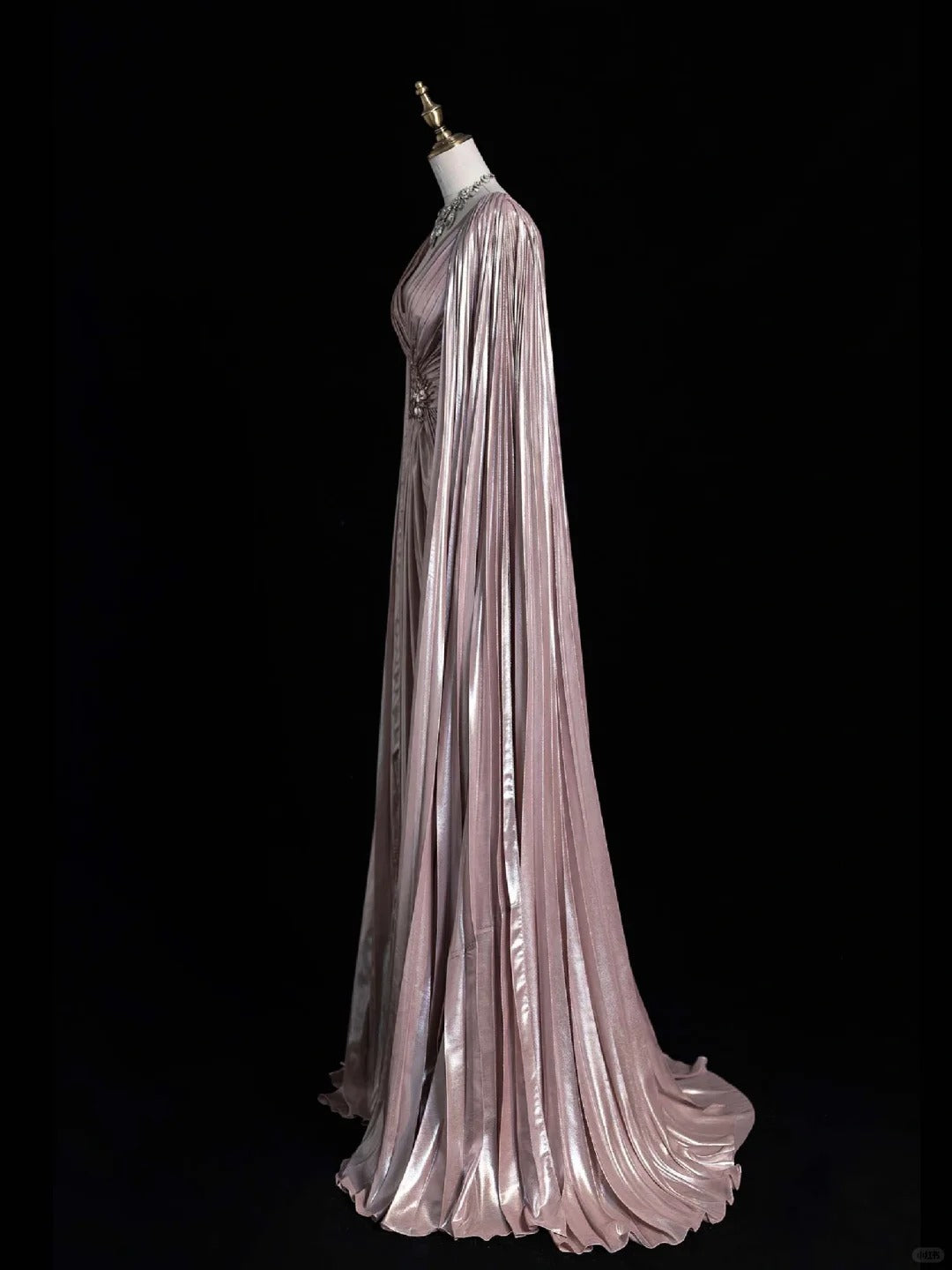 Luxury A-line Evening Prom Dress Long Sleeve V-neck Shiny Custom Made Party Gowns fg7452