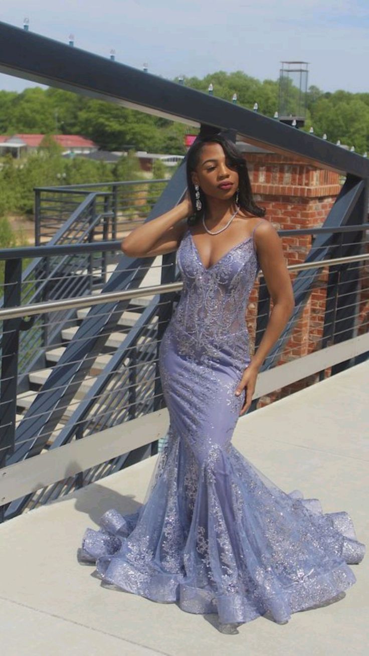 Mermaid Prom Dresses Light purple Evening Gown fg6781