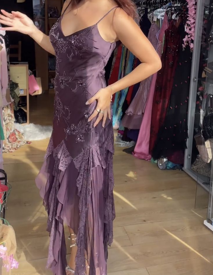New Arrival Spaghetti Straps Irregular Hem Prom Dress fg7101
