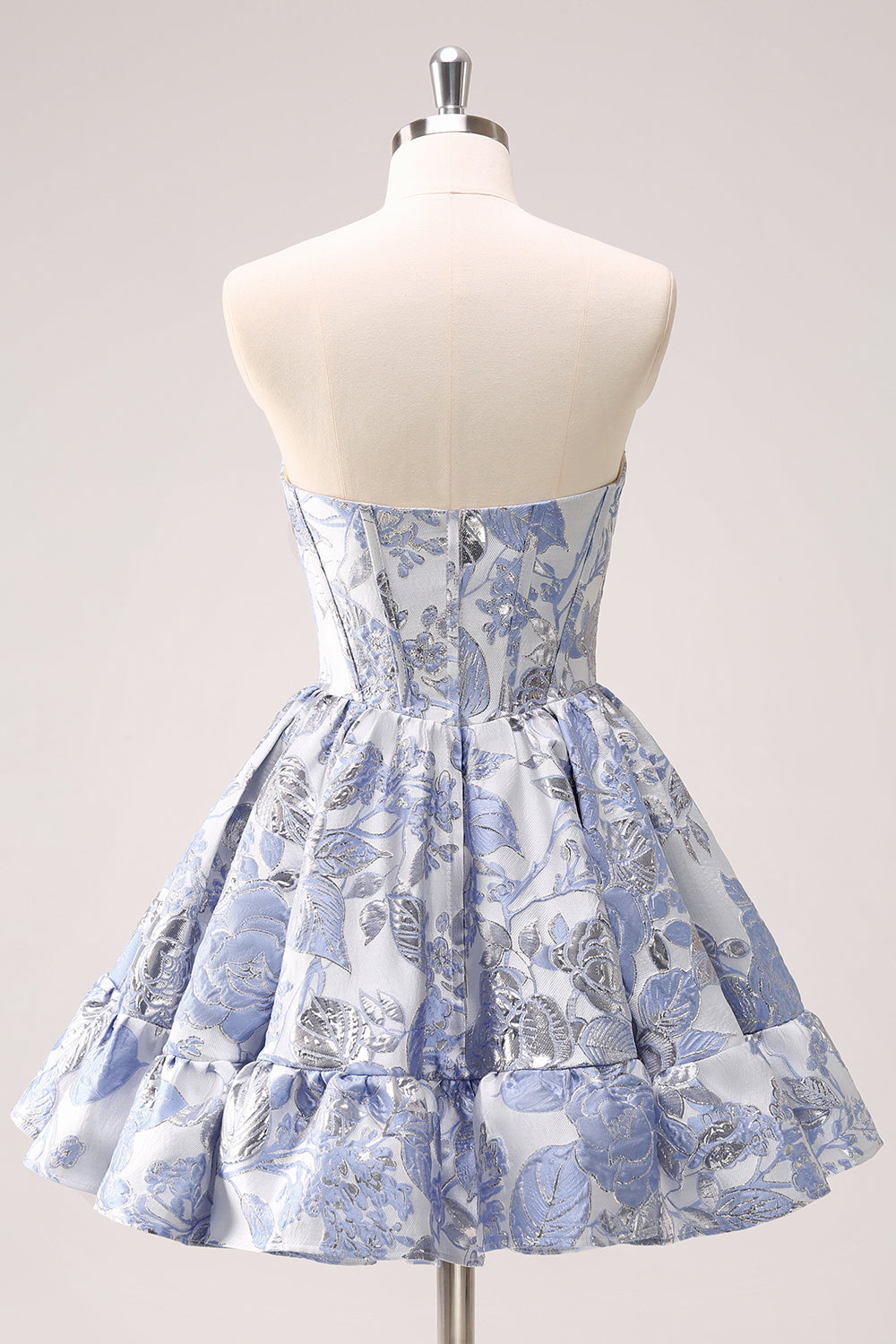 Blue A Line Sweetheart Short Corset Homecoming Dress
