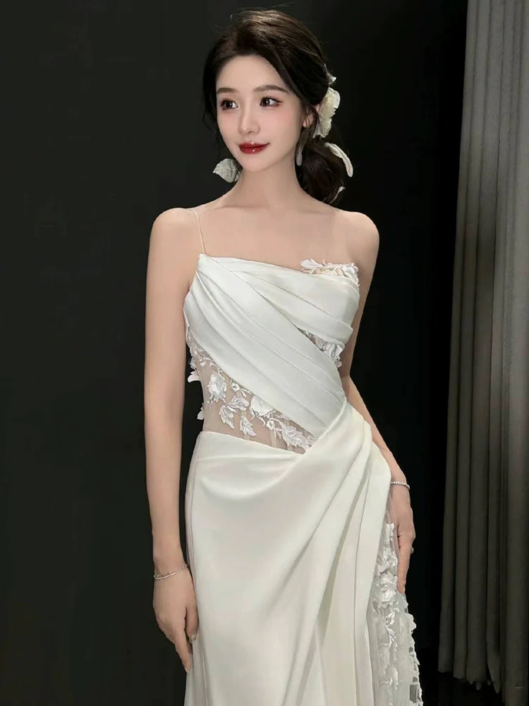 White Tulle Lace Long Wedding Dress Princess Bridal Gown fg7388