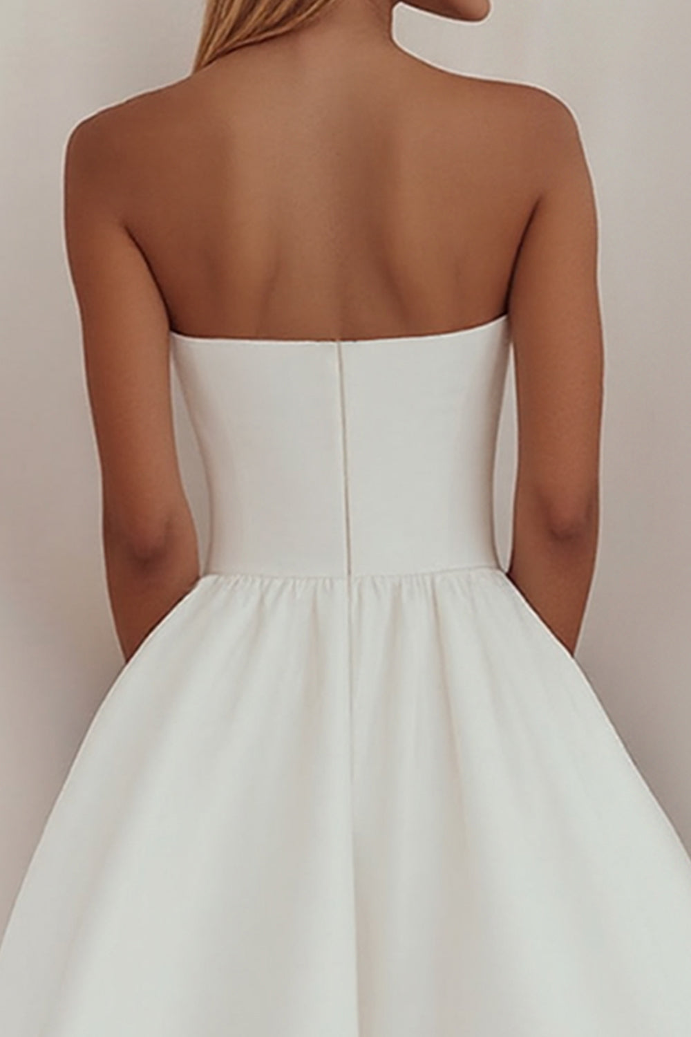 A-Line Straight Satin Short Graduation Dress