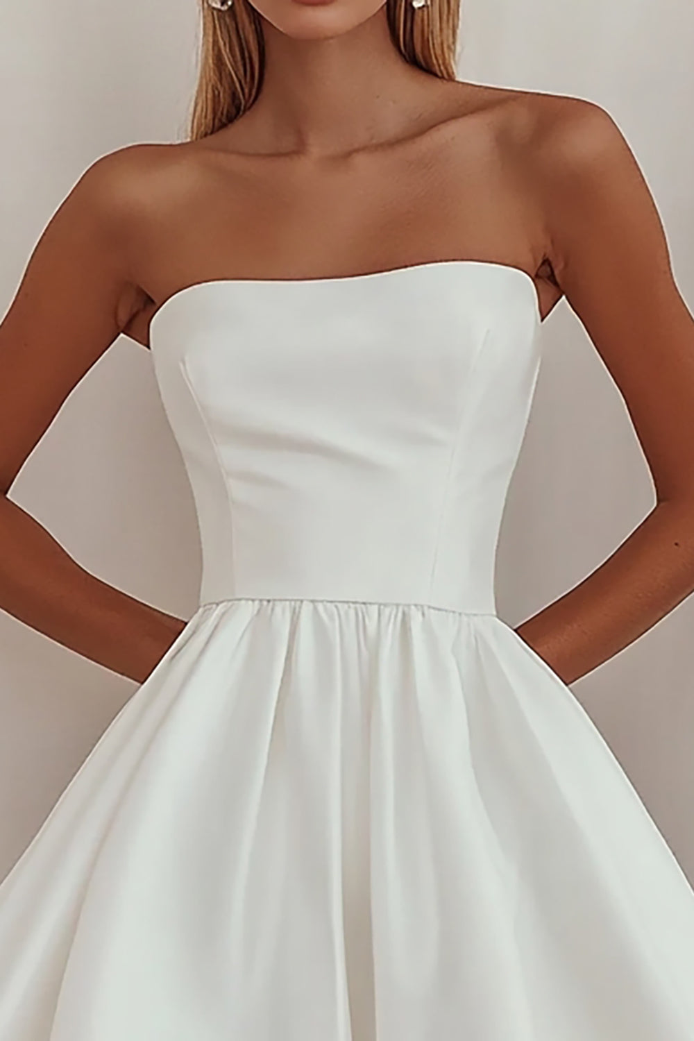 A-Line Straight Satin Short Graduation Dress