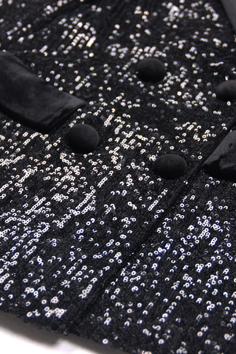 Sparkly Black Sequins Peak Lapel Double Breasted Women Prom Blazer