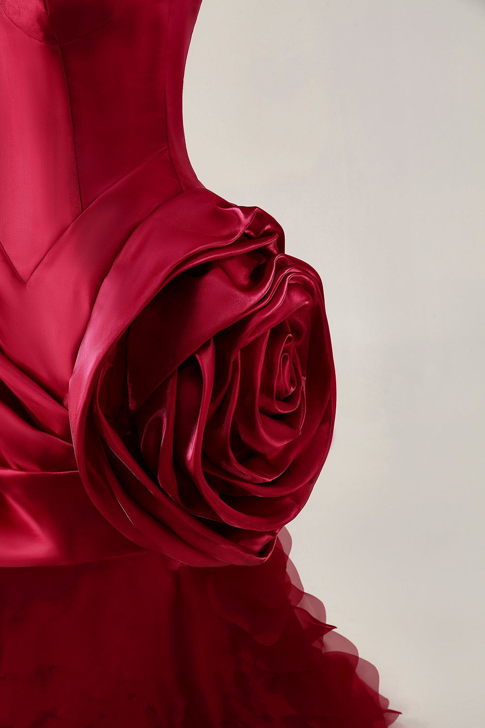 Strapless Ruffled Short Burgundy Homecoming Dress with 3D Flower