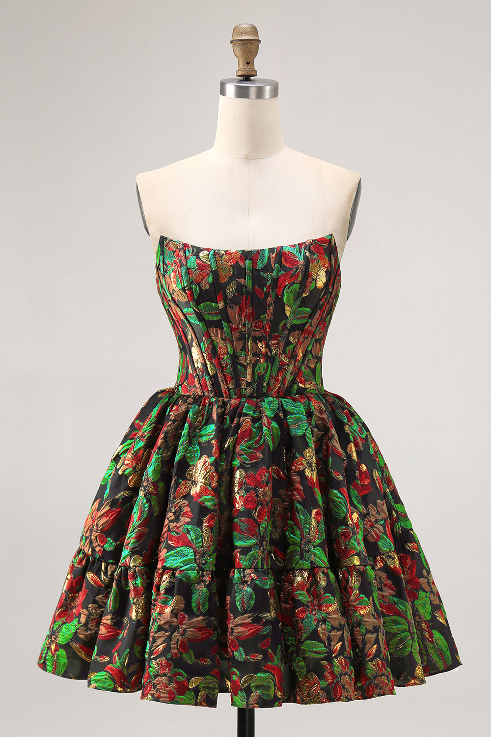 Off The Shoulder Brocade Floral A Line Printed Purple Homecoming Dress