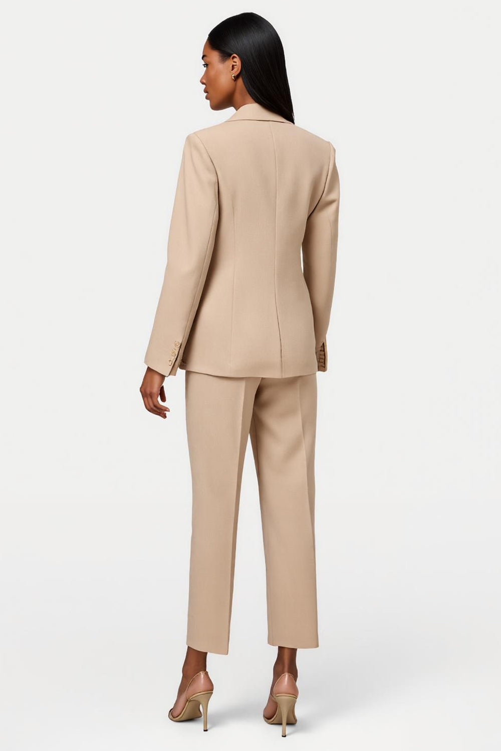 Apricot Double-Breasted 2-piece Women Suits