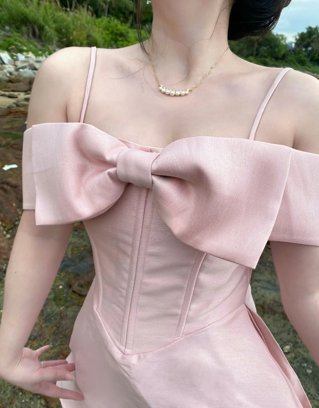 Simple Pink Satin A Line Vacation Dress Birthday Dress Homecoming Dress S320