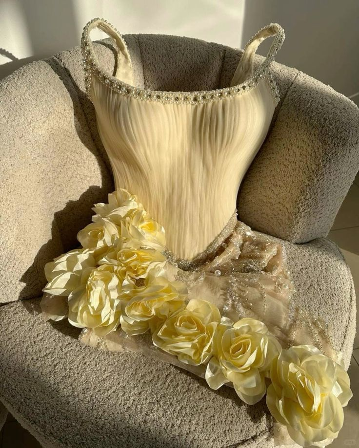 Classy Yellow 3D Flowers Short Birthday Dress Homecoming Dress Cocktail Dress S370