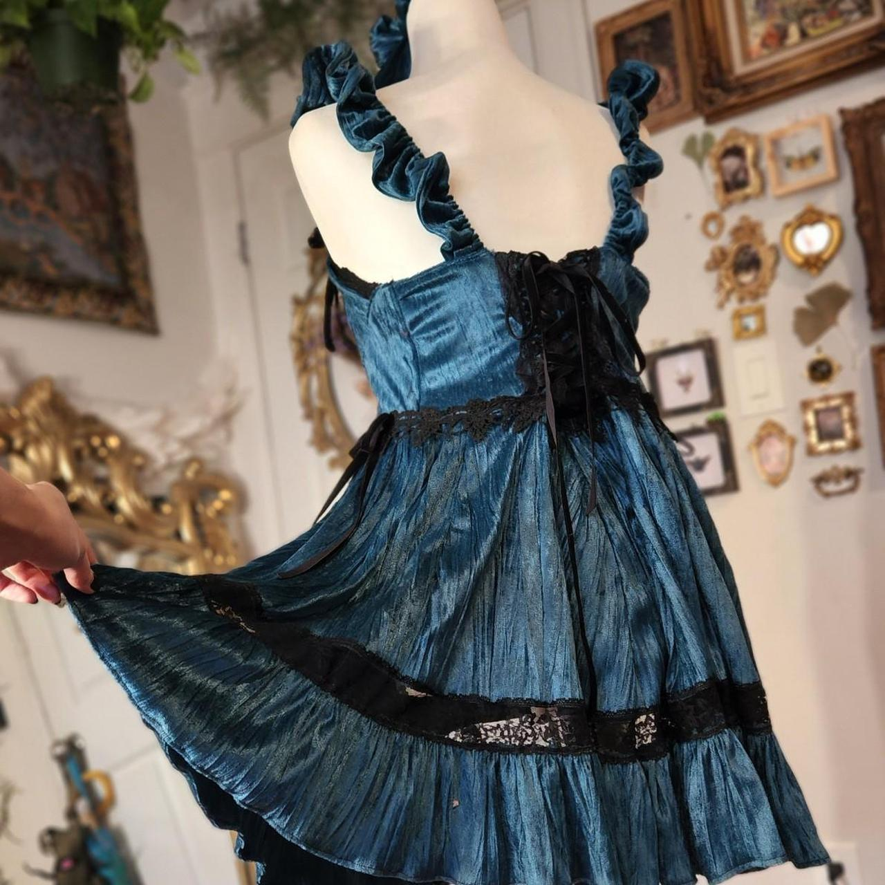 Vintage Blue Velvet Lace Homecoming Dress Sexy V Neck A Line Cocktail Dress S449