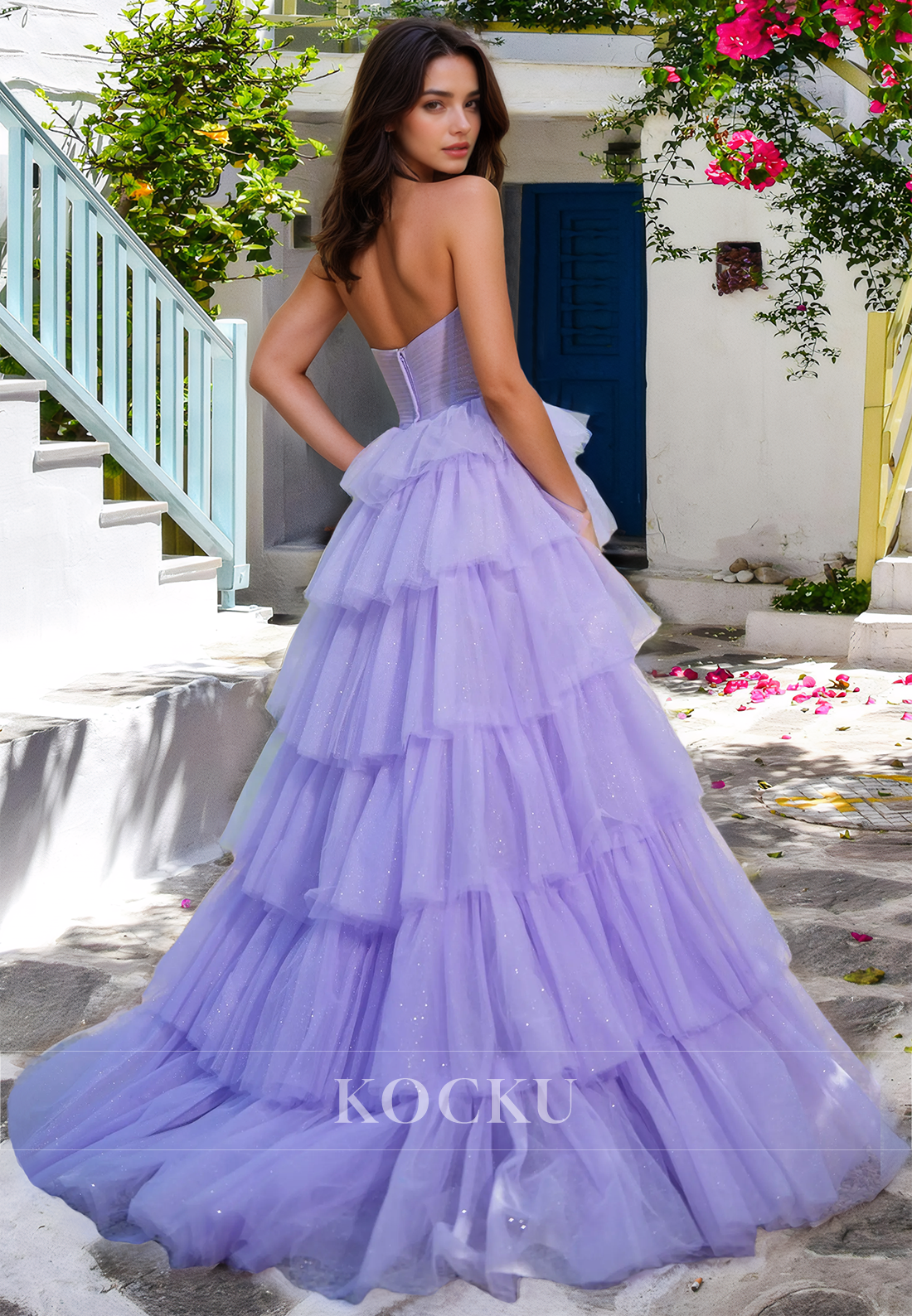 Graceful A-Line Sweetheart Sleeveless Lace Pleats Ball Gowns Prom Party Dress with Train
