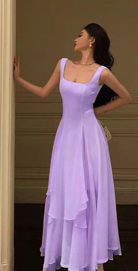 A Line Chiffon Prom Dresses,Long Evening Dress,Formal Dress