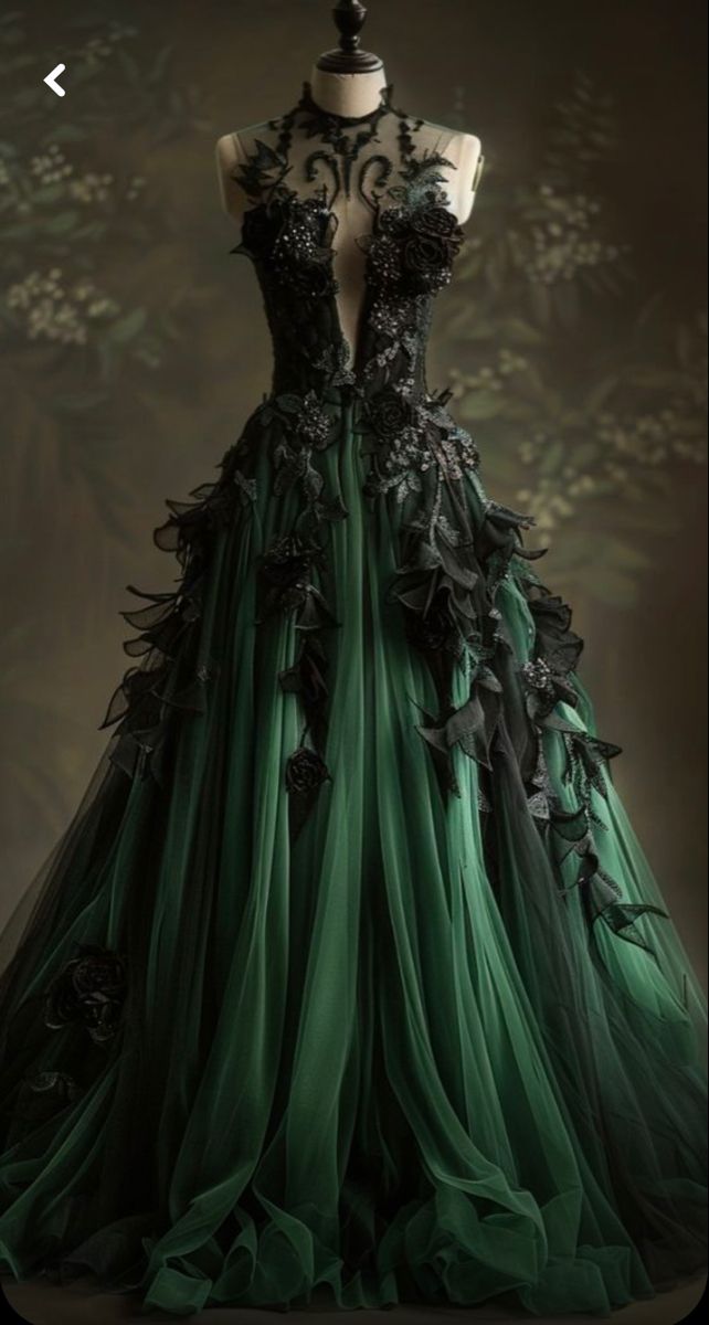 A Line Green Tulle Long Prom Dresses, Formal Graduation Evening Dresses