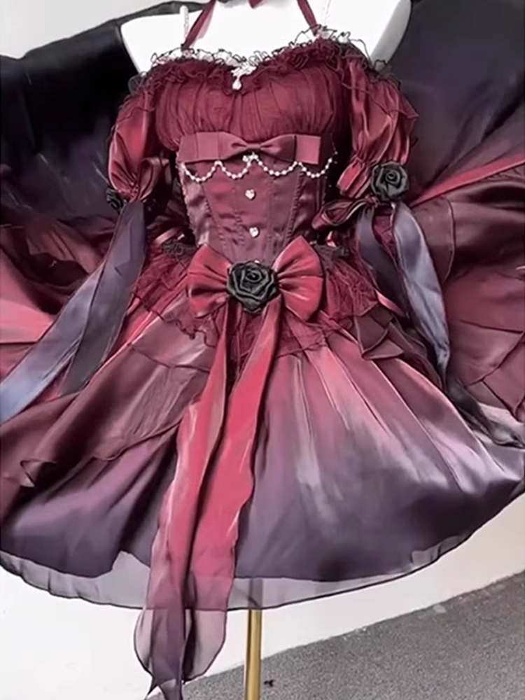 Chic High Low Halter Burgundy Organza Party Dresses Birthday Outfits