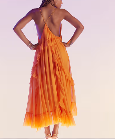 Sexy Orange Dress Long Evening Party Gowns fg7448