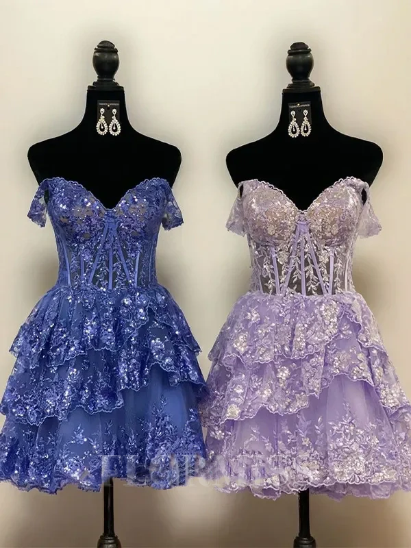 Gorgeous Off-Shoulder Strapless A-line Short Mini Homecoming Dress fg7732