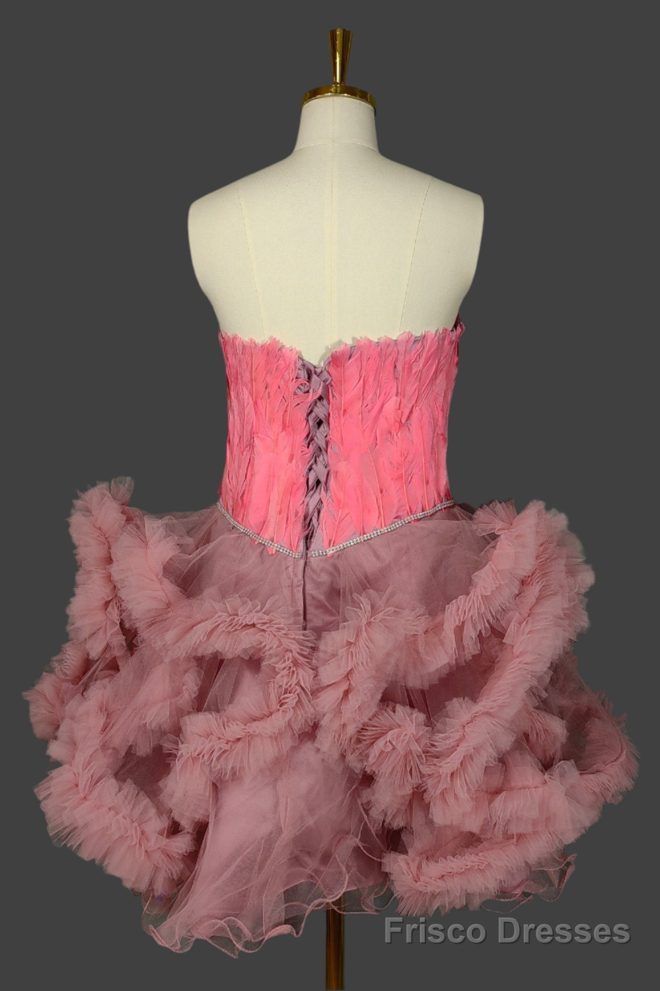 Pink Homecoming Dresses Sweetheart Neck Short Prom Dresses A Line Party Dress with Feather