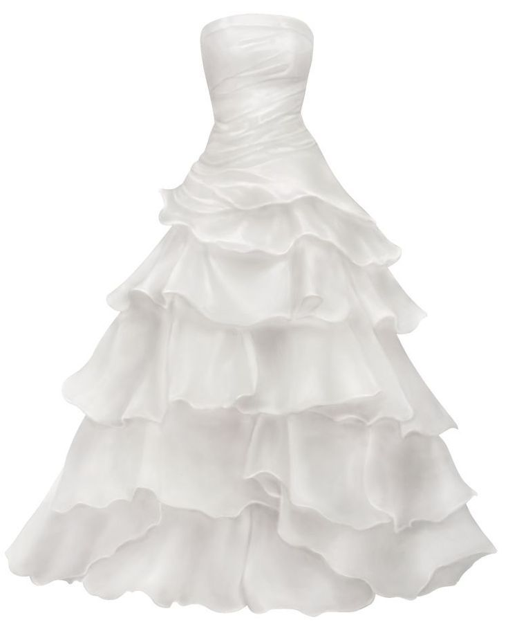 Pretty Strapless A Line Ruffle Long Prom Dress White Layered Wedding Dress