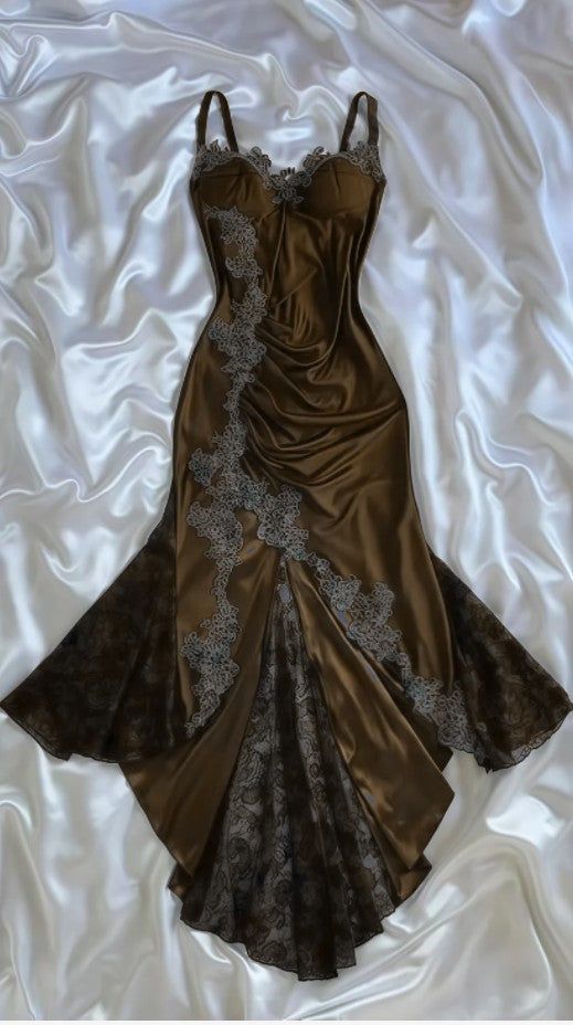 Sexy Mermaid Spaghetti Straps Lace Prom Dress Party Dress