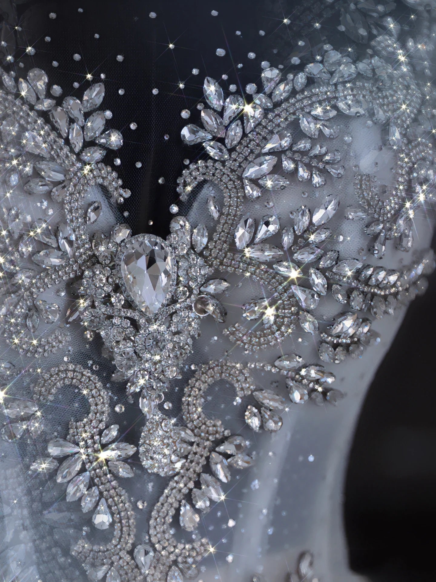 Unique Bridal Dress Ball Gown Scoop White Sequin Long Wedding Dresses Luxury Bride Dress Bridal Gowns