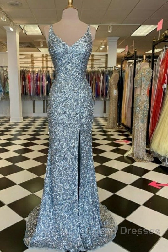 WomenS Spaghetti Straps Sequins Sparkly Formal Prom Dress Formal Graduation Evening Dress