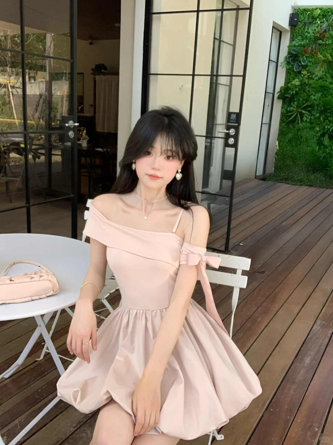 Elegant Off The Shoulder Pink A Line Short Party Dress Homecoming Dress D106