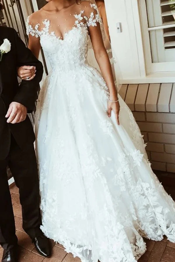 Gorgeous Wedding Dresses Jewel Beading Appliques Wedding Dresses With Tulle