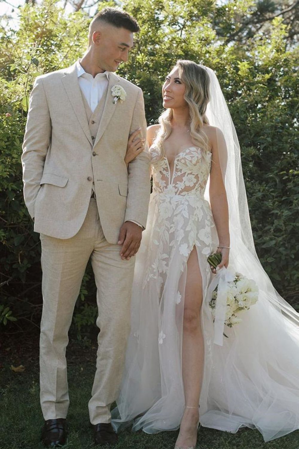 Gorgeous A Line Sweetheart White Long Bridal Dress with Appliques