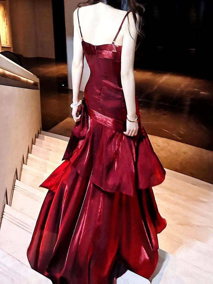 Burgundy Fashion Long Prom Dresses Formal Evening Dress  fg7625