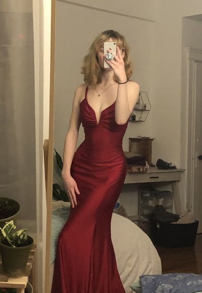 mermaid long prom dress v-neck tight simple prom dress    fg7648