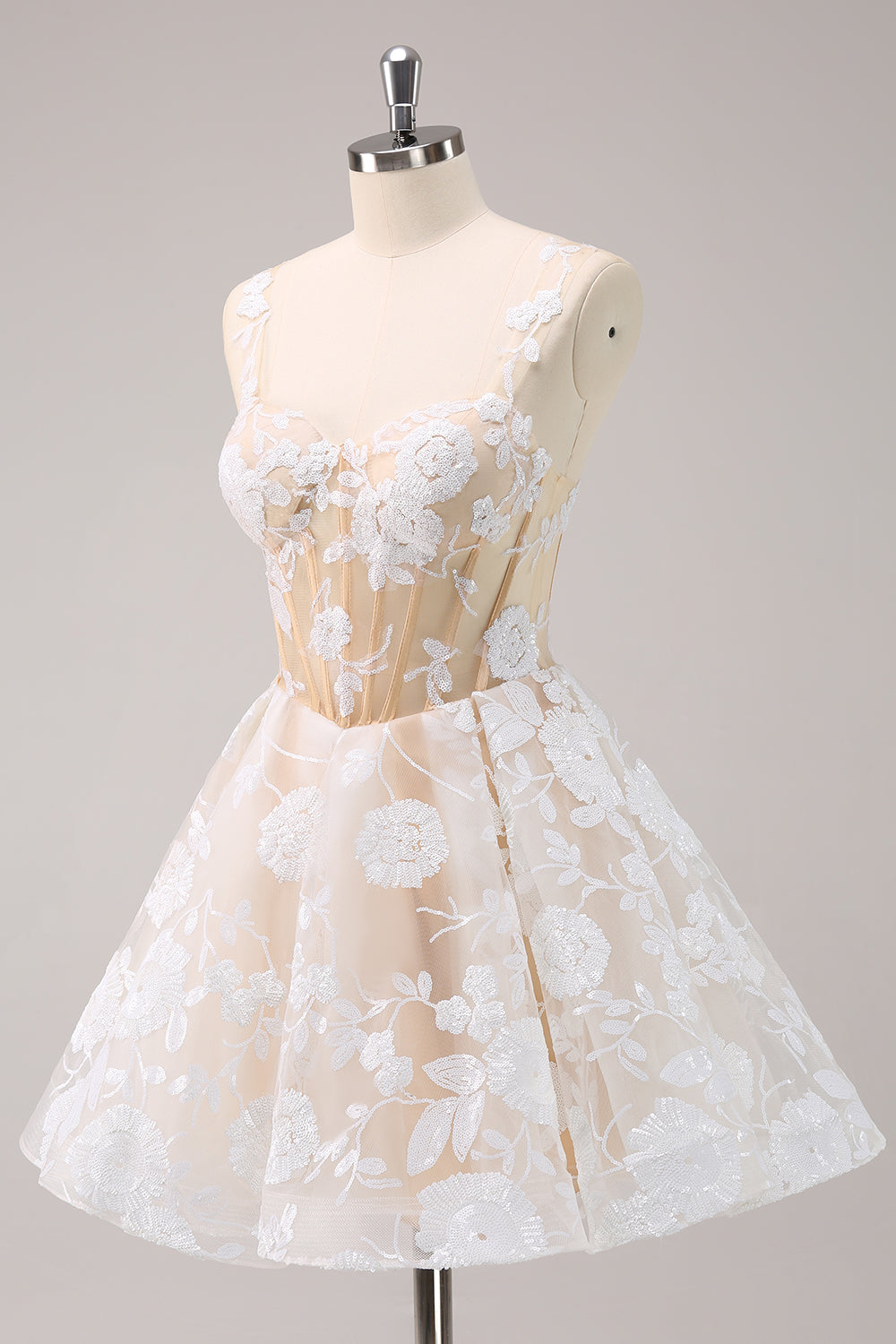 Sparkly Light Blue A Line Spaghetti Straps Corset Long Homecoming Dress