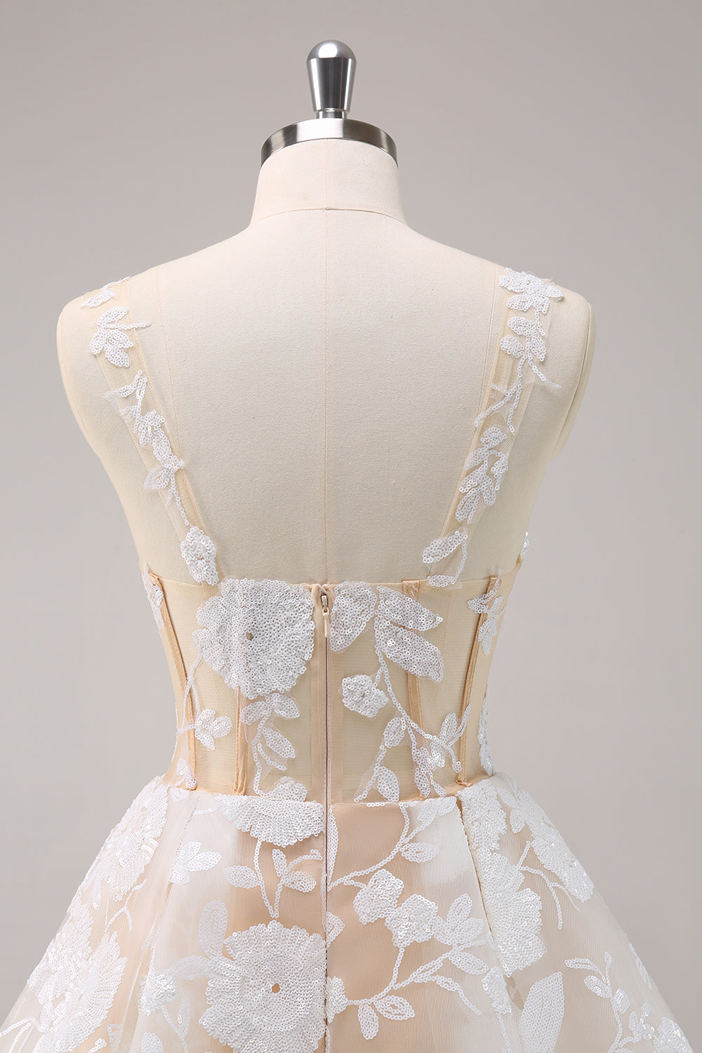 Sparkly Light Blue A Line Spaghetti Straps Corset Long Homecoming Dress