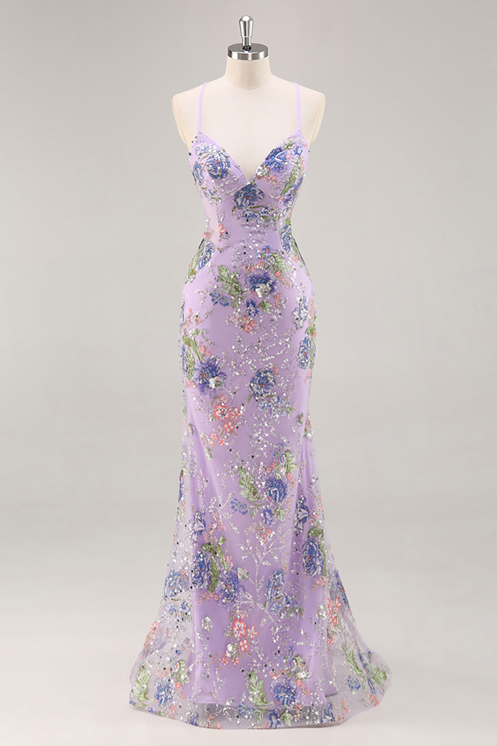 Pink Mermaid Spaghetti Straps Sequins Long Prom Dress with Appliques