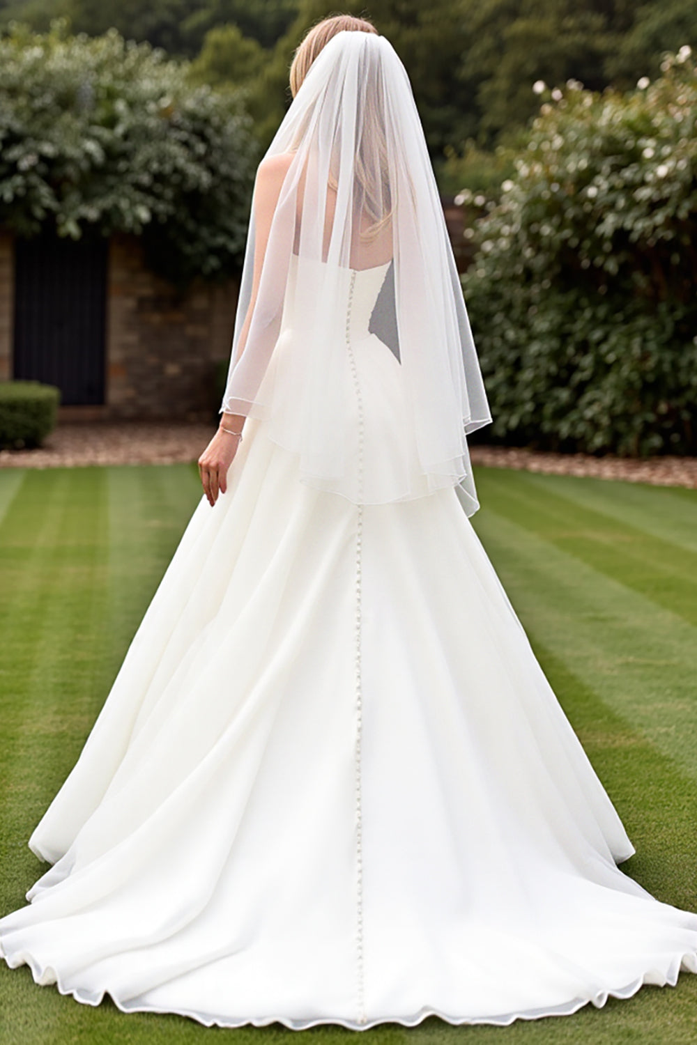 Strapless Organza Ivory A Line Long Wedding Dress