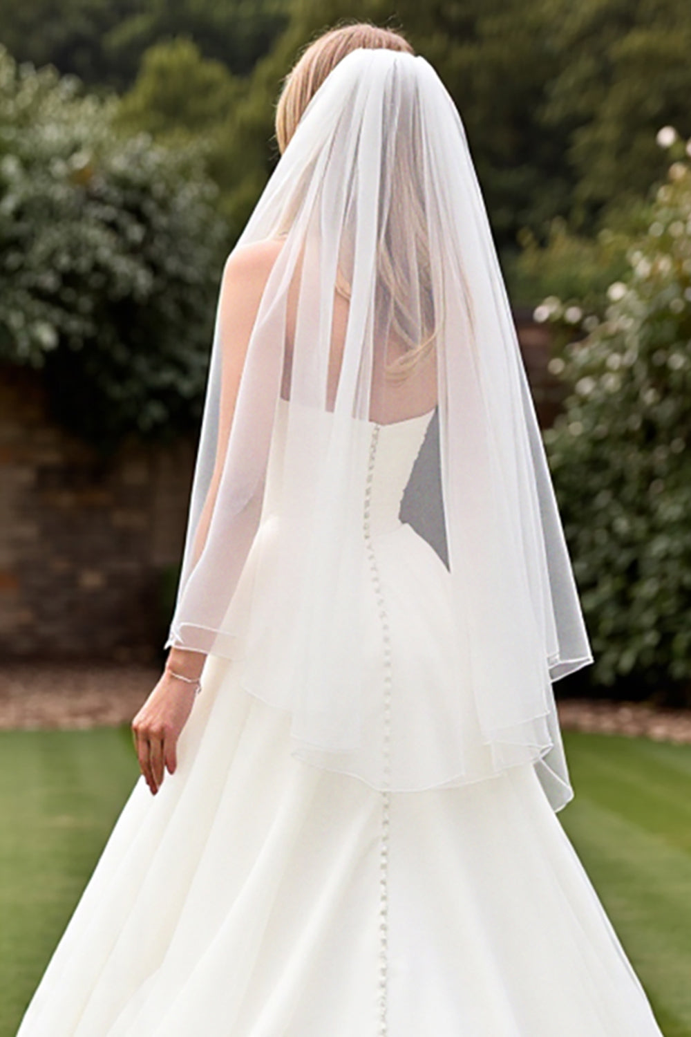 Strapless Organza Ivory A Line Long Wedding Dress