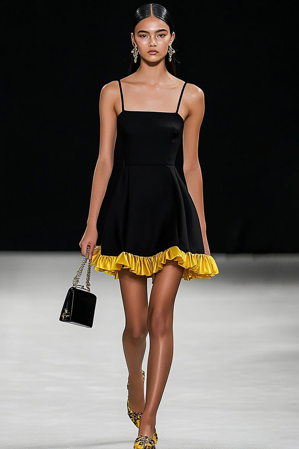 A Line Spaghetti Straps Little Black Dress