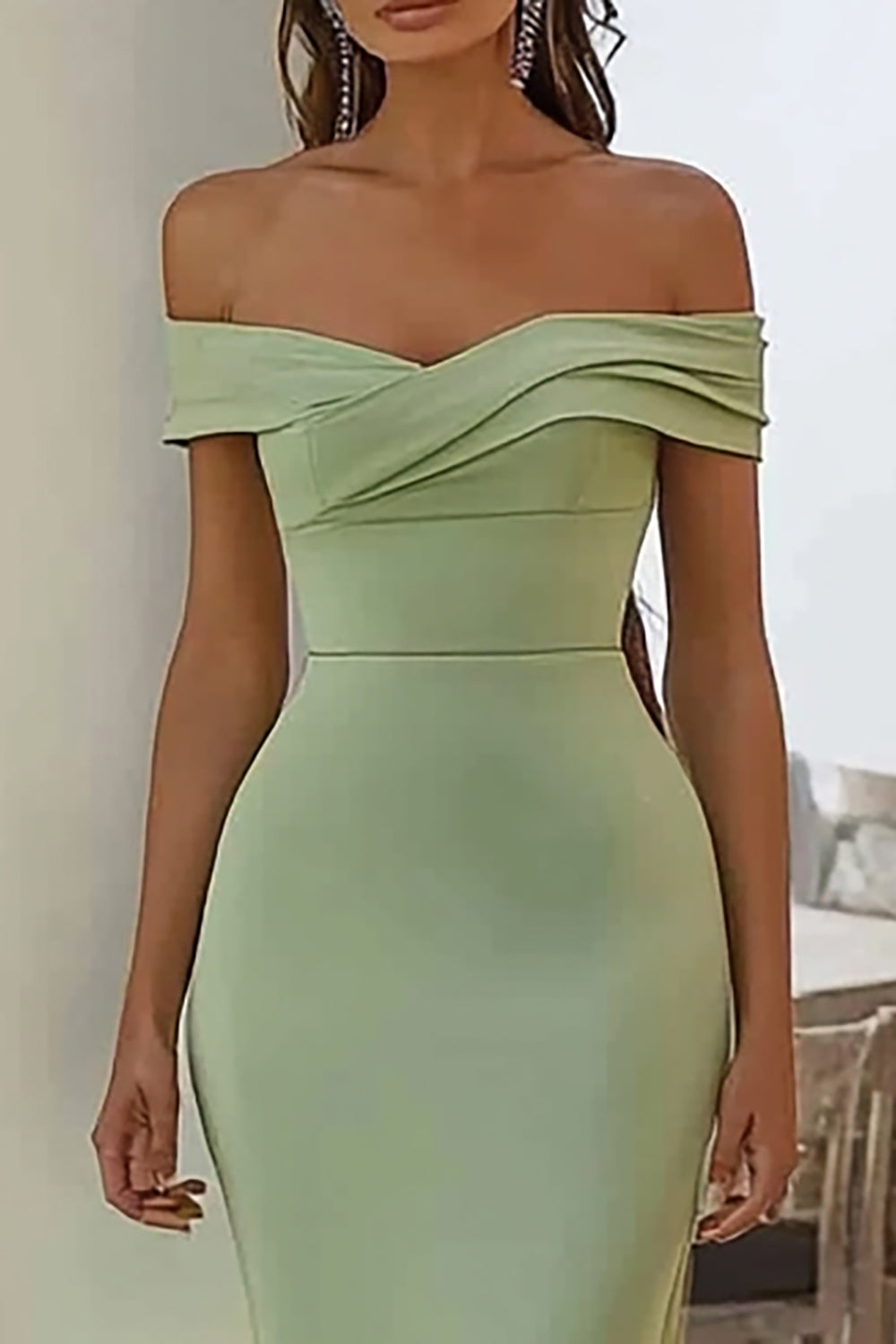 Navy Off the Shoulder Long Formal Dress