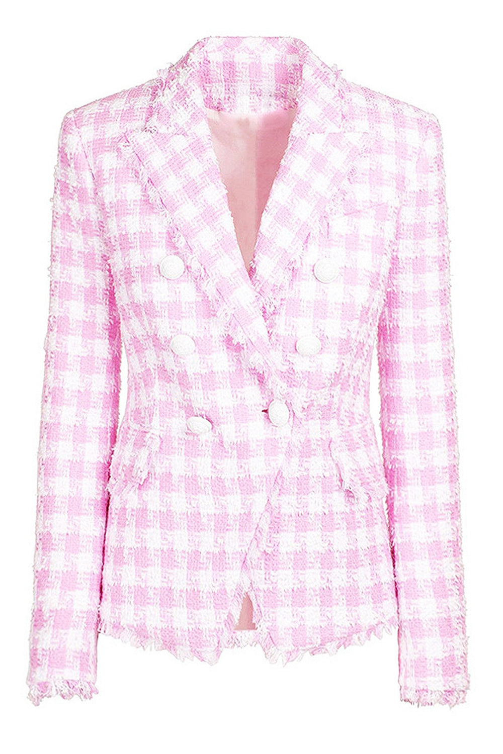 Pink 2-Piece Peak Lapel Double Breasted Women Prom Suits with Pockets