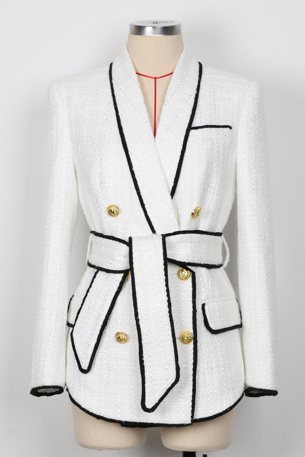 White 2-Piece Shawl Lapel Double Breasted Women Prom Suits
